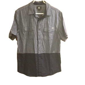 Rock & Republic Mens Button Up Shirt size large gray rock n roll
